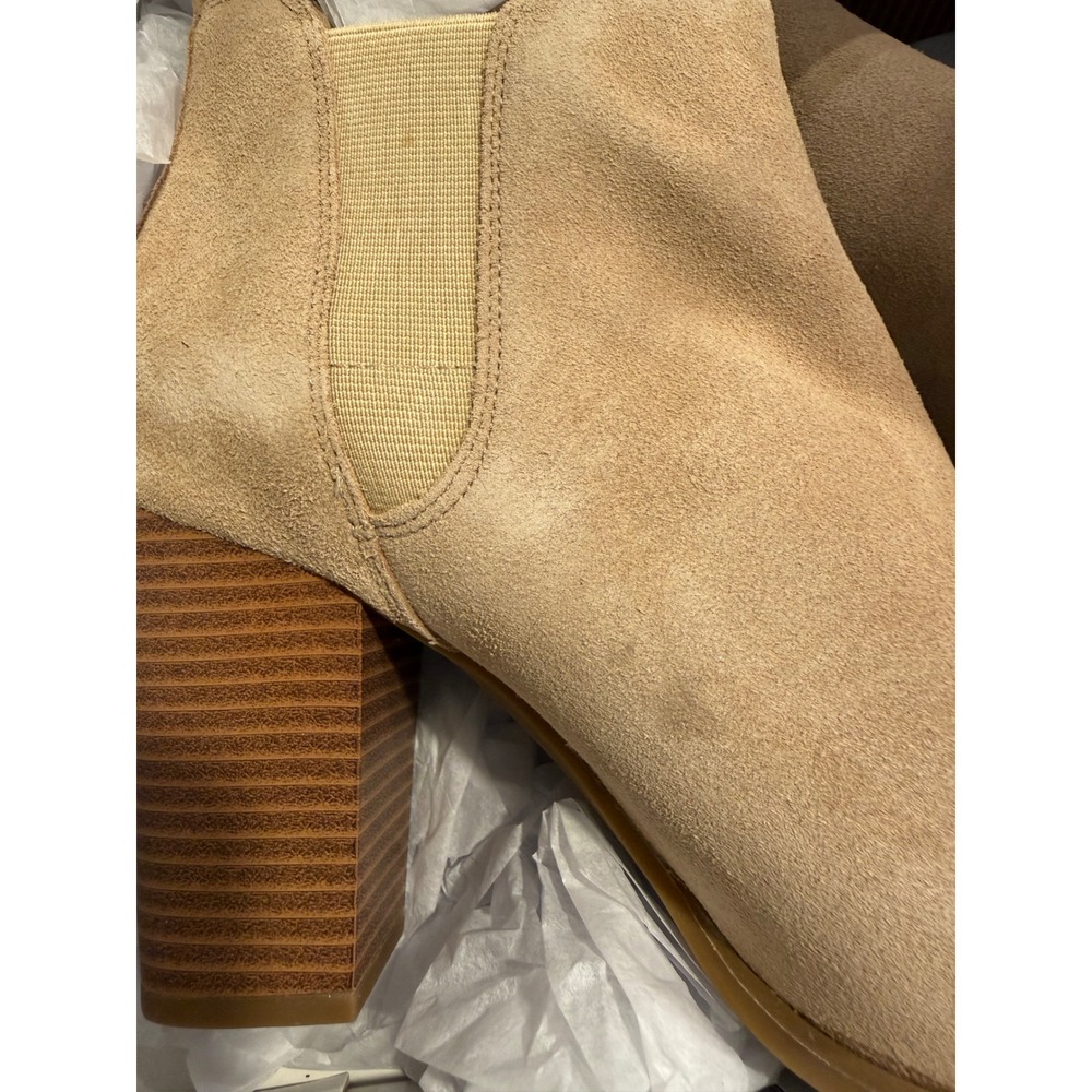 Michael Kors Evaline Heeled Bootie Women 7 Camel Suede Block Heel 40F3EVHEES - Picture 9 of 9